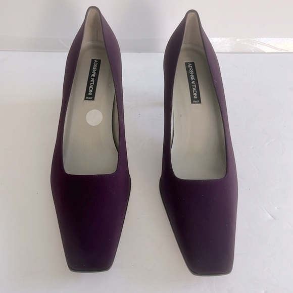 Adrienne Vitttadini $129 Elisir Peach Fabric Square Toe Pumps Shoes Size 9.5 NIB - Picture 2 of 7